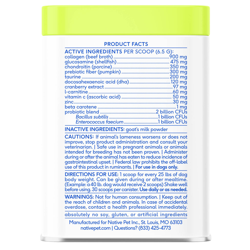 Native Pet - The Daily Powder Supplement, 11-in-1 Multivitamins for Dogs