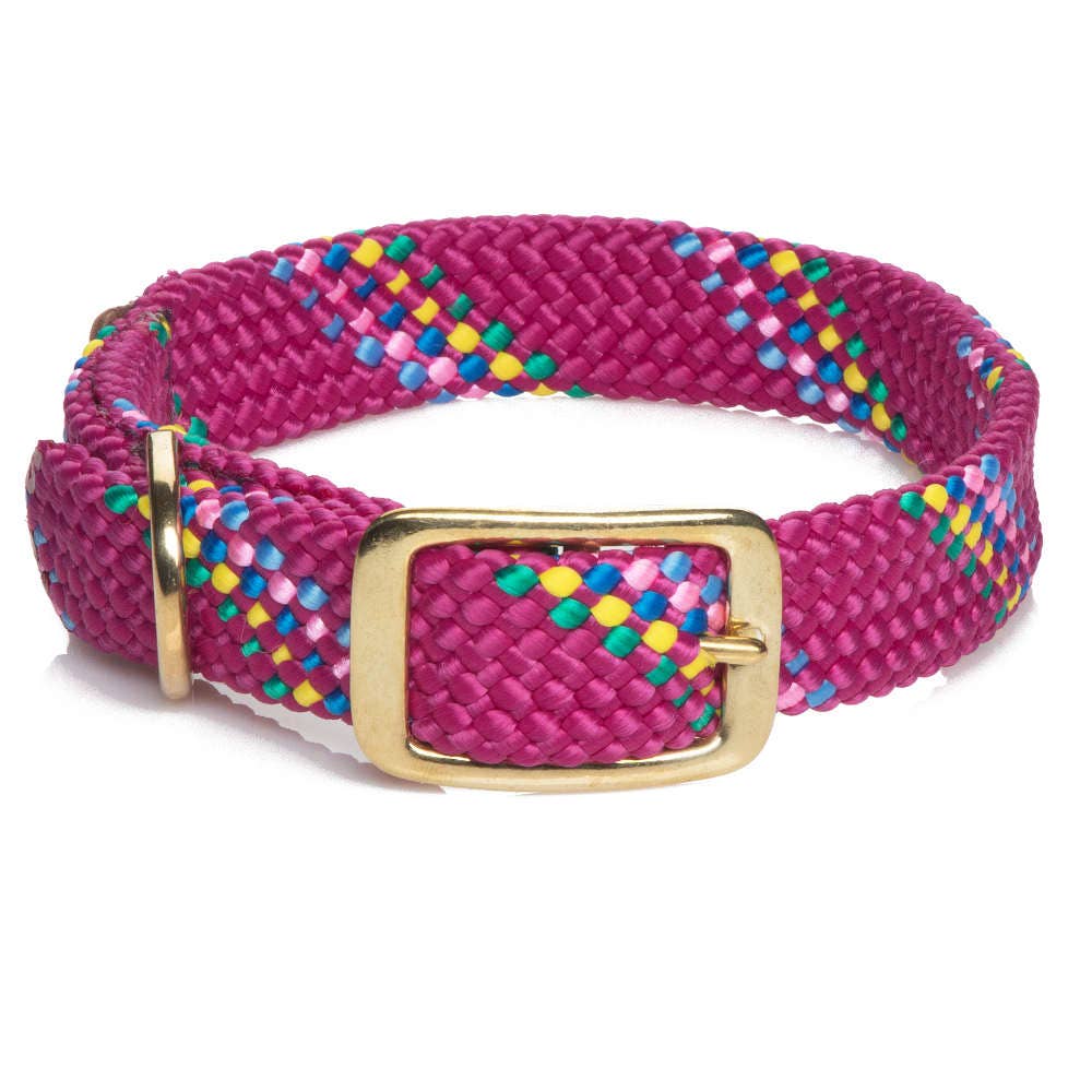 Mendota Pet - Double Braid Collars - 1" width w/Brass Hardware