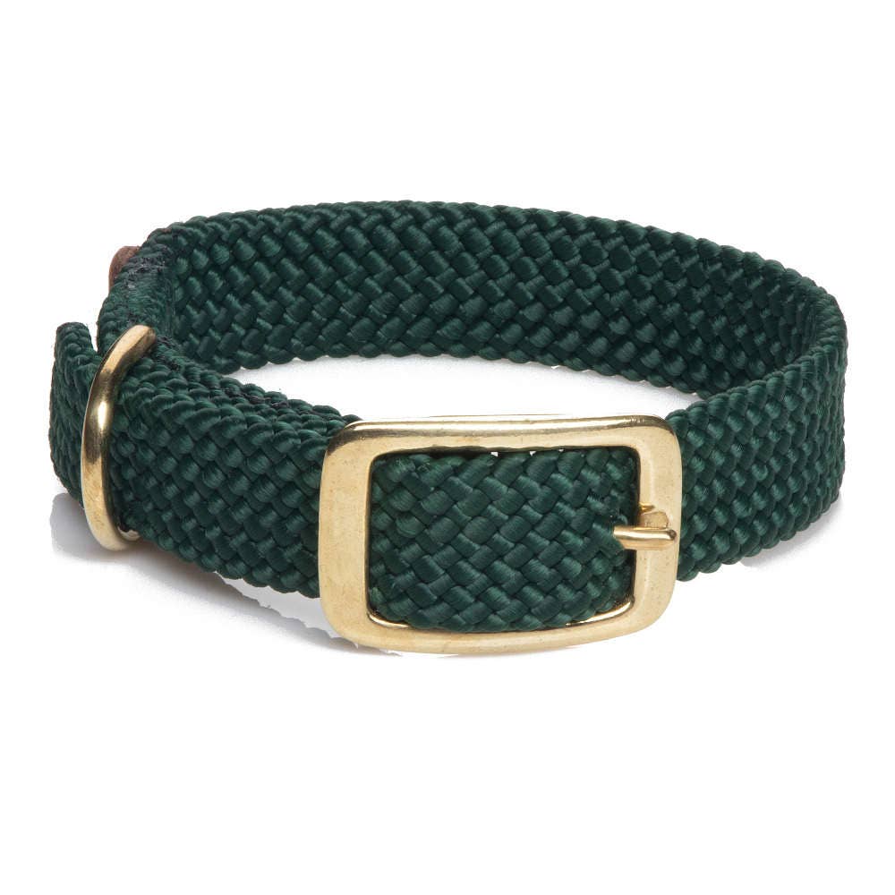 Mendota Pet - Double Braid Collars - 1" width w/Brass Hardware
