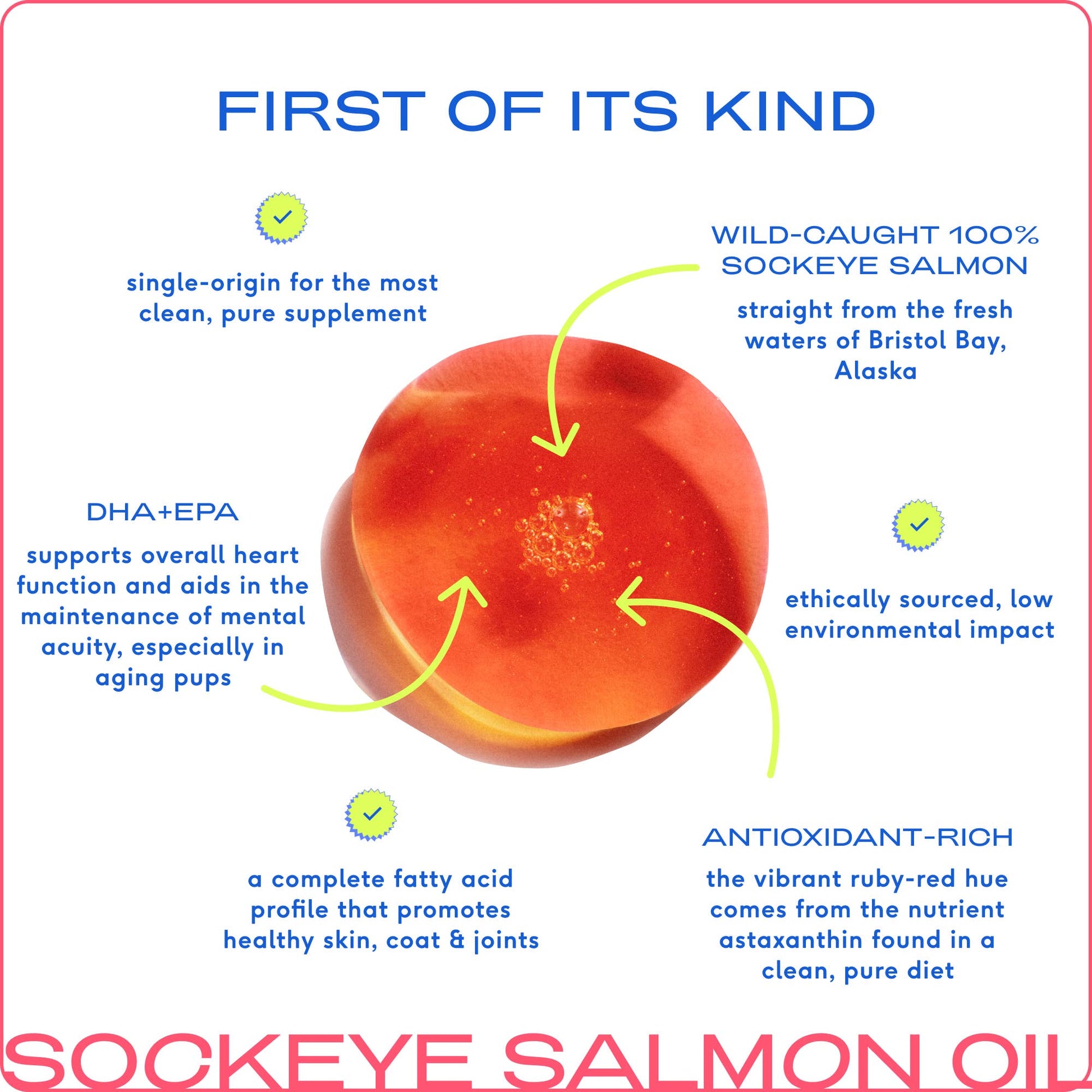 Wild-Caught Alaskan Sockeye Salmon Oil, Skin & Coat Health