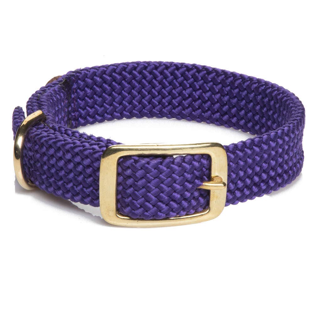 Mendota Pet - Double Braid Collars - 1" width w/Brass Hardware