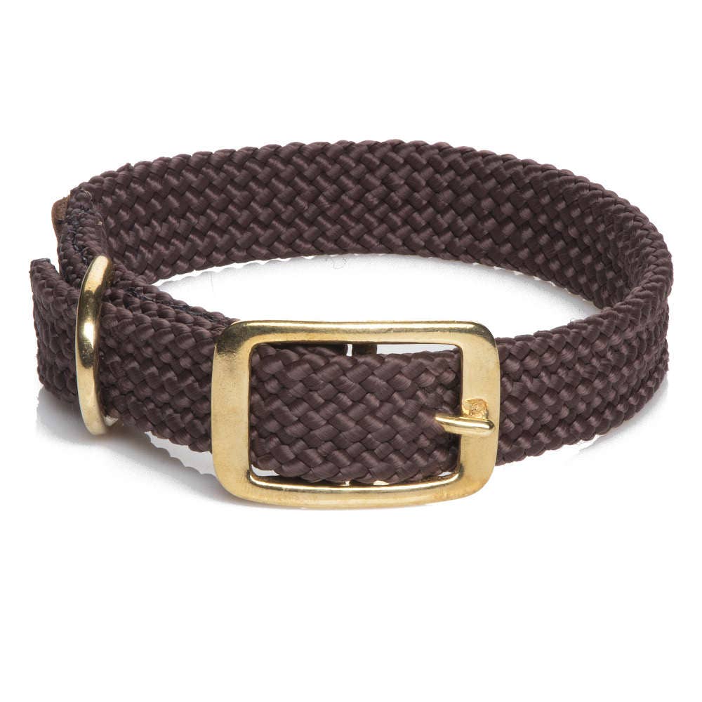 Mendota Pet - Double Braid Collars - 1" width w/Brass Hardware