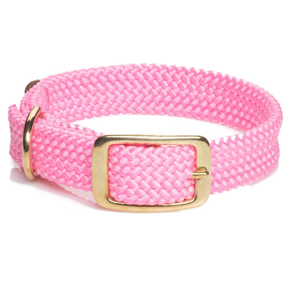 Mendota Pet - Double Braid Collars - 1" width w/Brass Hardware