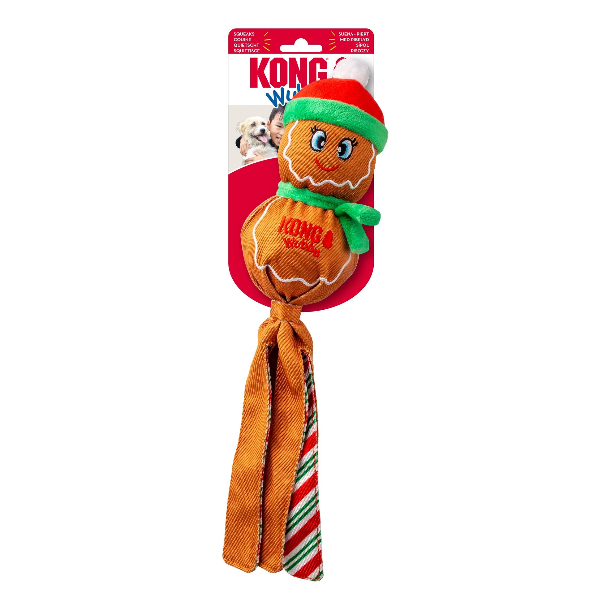 KONG Holiday Wubba™ Gingerbread Man Dog Toy Lg
