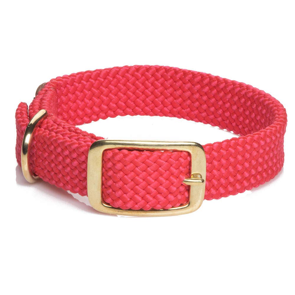 Mendota Pet - Double Braid Collars - 1" width w/Brass Hardware