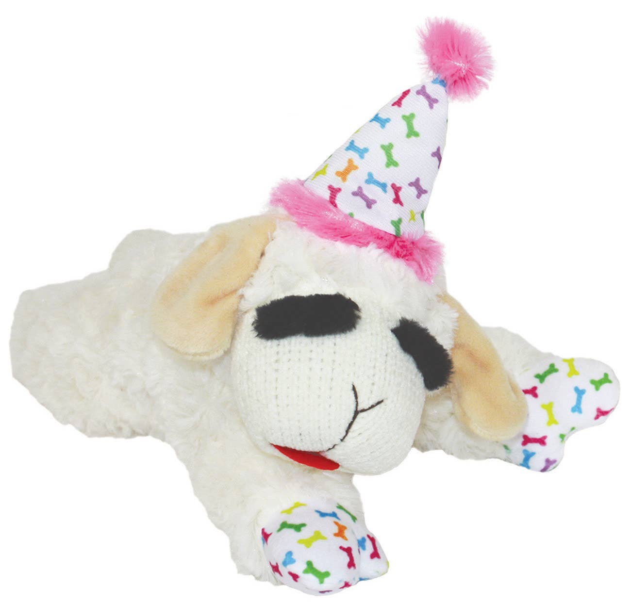 Lamb Chop w/ Birthday Hat Plush Dog Toy Pink 10.5"
