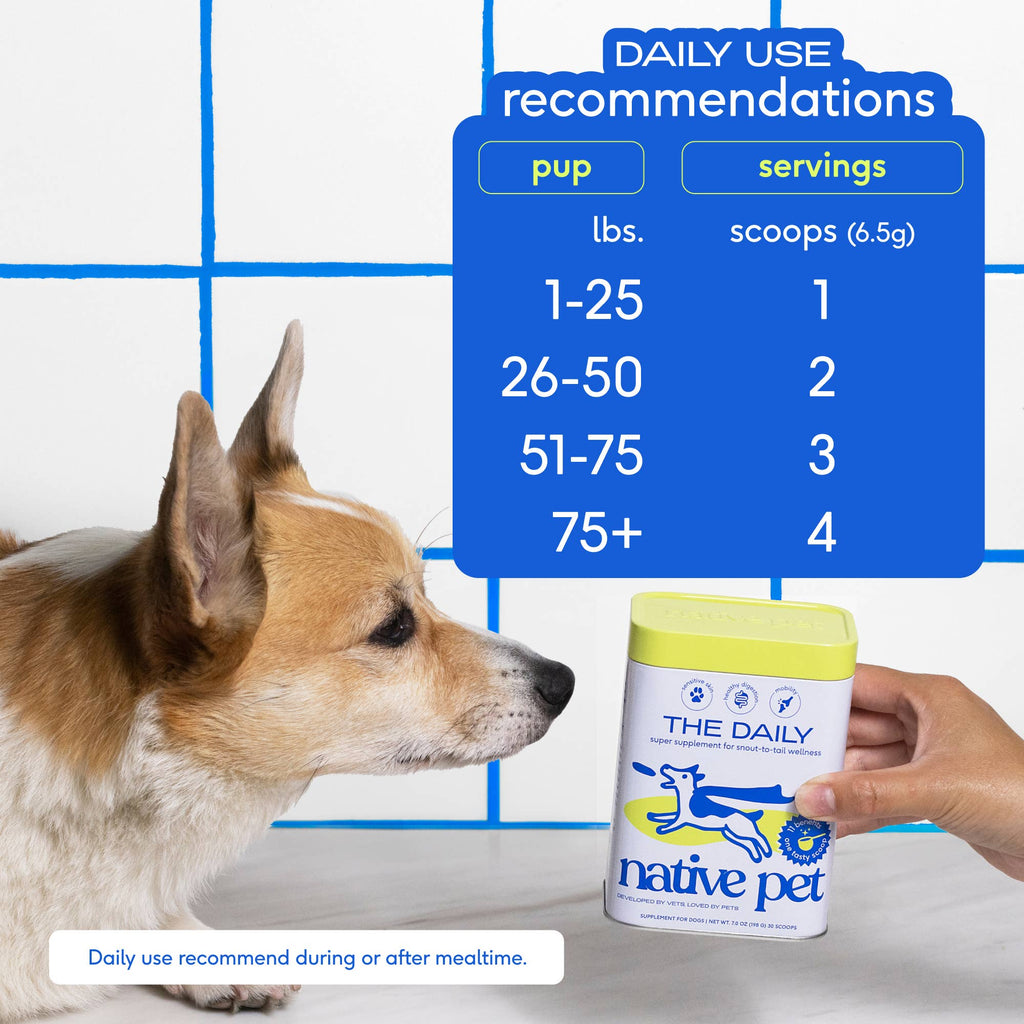 Native Pet - The Daily Powder Supplement, 11-in-1 Multivitamins for Dogs